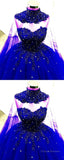 Luxury Lace Beaded Sweetheart Ball Gown Wedding Dress With Cape Prom Dress