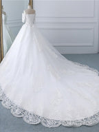 Luxury Lace Vestidos De Novia Ball Gown Wedding Dress Formal Prom Dress Long