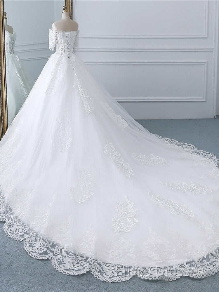 Luxury Lace Vestidos De Novia Ball Gown Wedding Dress Formal Prom Dress Long