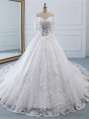 Luxury Lace Vestidos De Novia Ball Gown Wedding Dress Prom Dresses Long