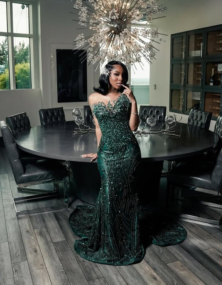 Luxury One Shoulder Satin Beaded Evening Dress Emerald Green Mermaid P Frisco Dresses Luxury One Shoulder Satin Beaded Evening Dress Emerald Green Mermaid P Frisco Dresses