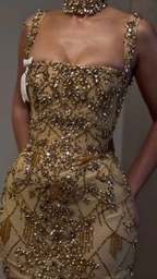 Luxury Sheath Square Neck Gold Short Formal Grade Homecoming Dresses Gold Cocktail Dress
