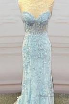 Mermaid Bay Blue Lace Corset Dress