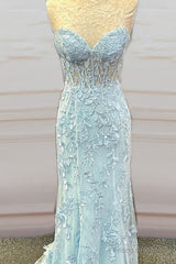 Mermaid Bay Blue Lace Corset Dress
