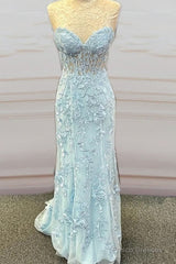 Mermaid Bay Blue Lace Corset Dress