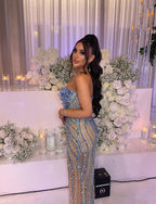 Gorgeous Beaded Slit Prom Dress Evening Dress