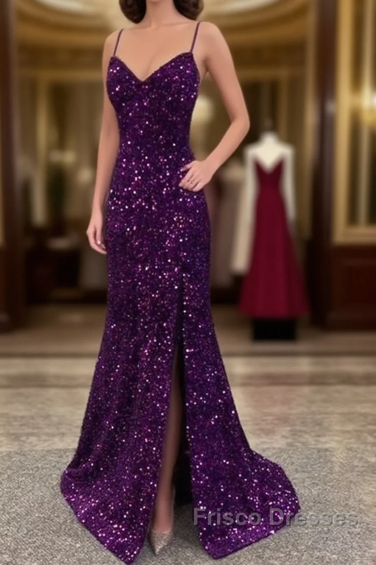 Mermaid Dark Purple Sequin Dress Main image