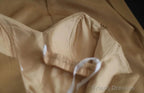 Mermaid Gold Strapless Satin Long Prom Dress Simple Evening Dress
