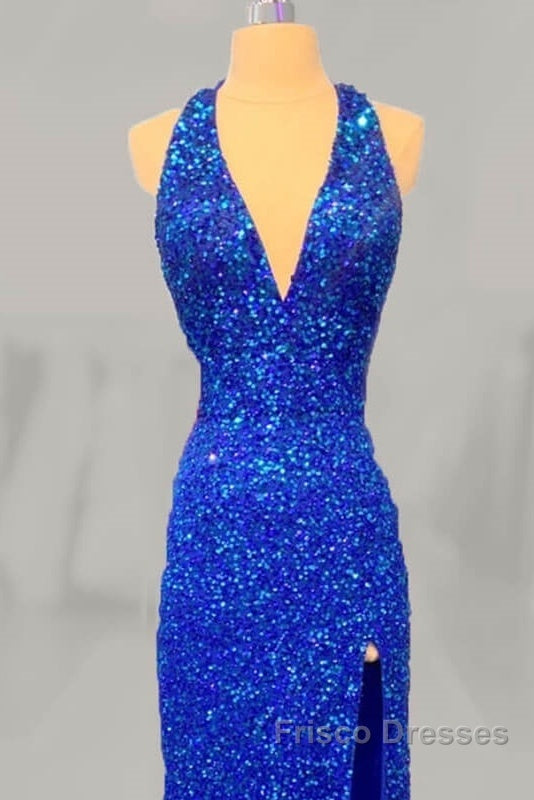 Mermaid Halter Sequin Split Dress Secondary image