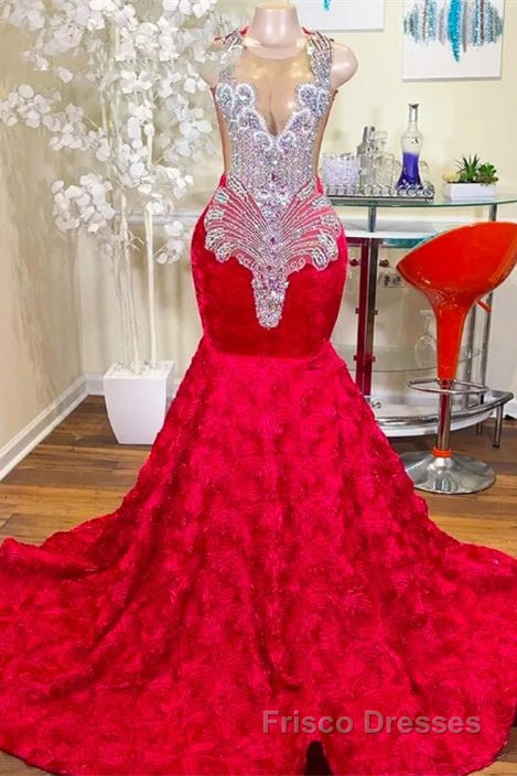 Mermaid Jewel Lace Sequined Applique Sleeveless Floor-length Formal Prom Dresses Secondary image