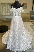 Mermaid Lace/Tulle A-Line Wedding Dress With Open Back