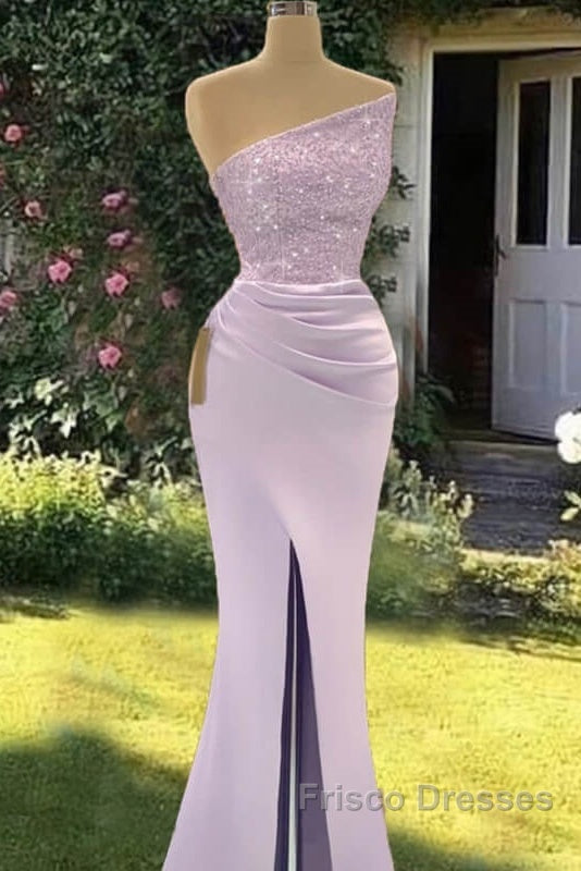 Mermaid Lilac Split Strapless Dress Secondary image