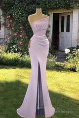Mermaid Lilac Split Strapless Dress