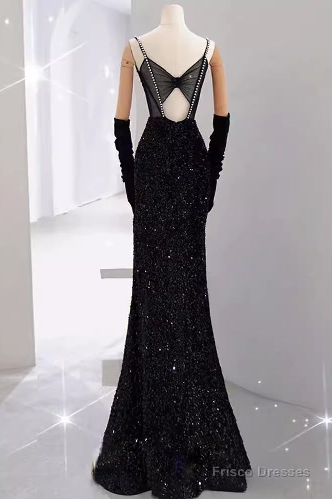 Mermaid Long Prom Dress New Sequin Black Slit Evening Dress Secondary image