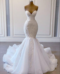 Mermaid Long Prom Dress With Lace Wedding Dress