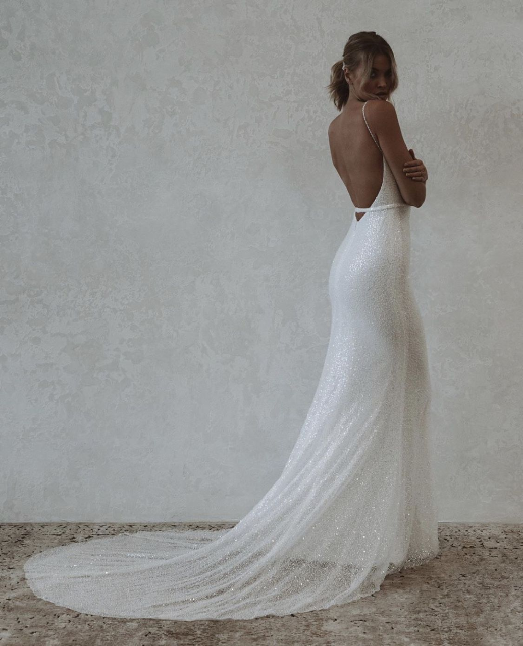 Mermaid Modest Spaghetti Straps Sparkly Long Beach Prom Dresses