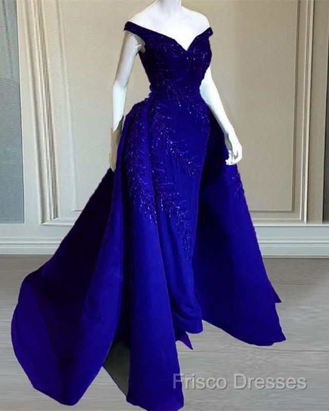 Mermaid Off The Shoulder Dress Lace Embroidery With Train