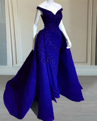 Mermaid Off The Shoulder Dresses Lace Embroidery With Train