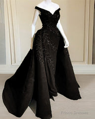 Mermaid Off The Shoulder Dresses Lace Embroidery With Train