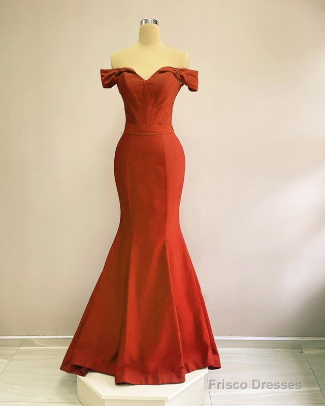 Mermaid Off-The-Shoulder Ruched Satin Dress Main image