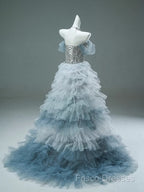 Mermaid Off-The-Shoulder Tulle Sequin Long Ball Gown, Elegant Rhinestone Formal Gown