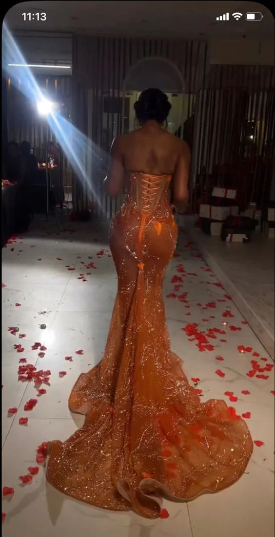 Mermaid Orange Prom Dresses Sleeveless 17Th Birthday Outfits Secondary image
