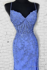 Mermaid Periwinkle Lace Overlay Dress