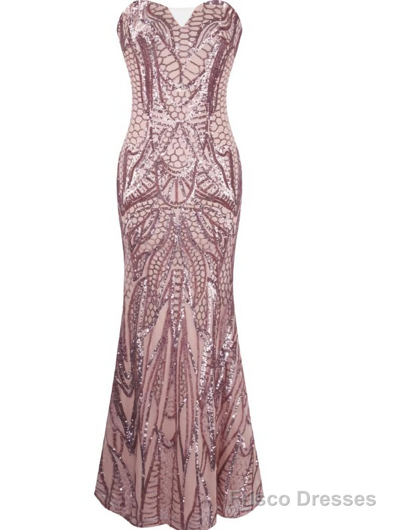 Mermaid Pink Sweetheart Sequins Prom Dress Main image