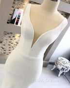 Mermaid Plunging Satin Wedding Dress