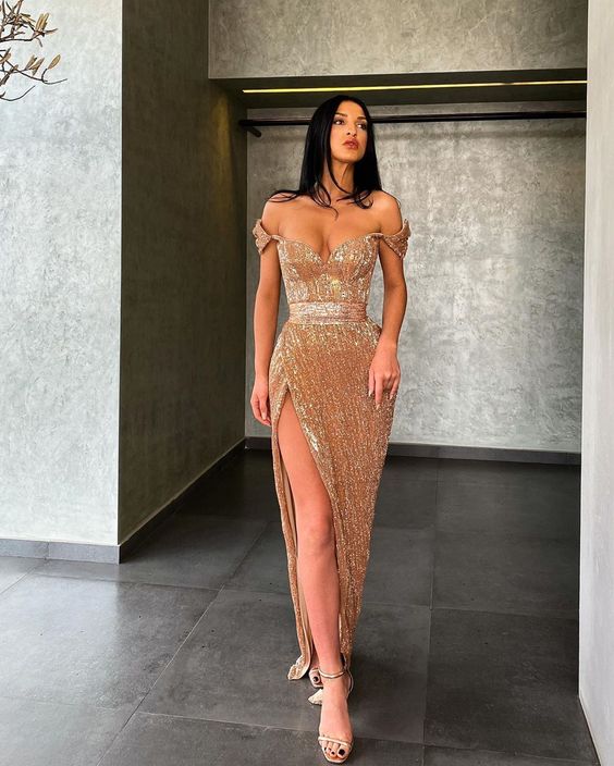 Mermaid Prom Dresses Sequin Evening Gown
