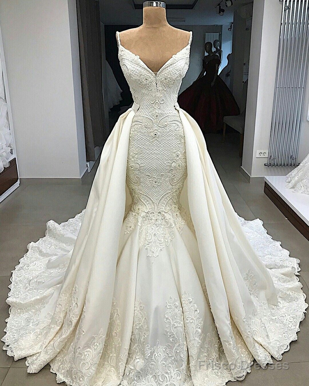 Mermaid Prom Dresses V Neck Wedding Gown Main image