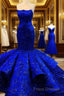 Mermaid Ruffles Strapless Sequins Pattern Dress