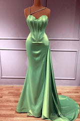 Mermaid Sage Corset Slit Dress