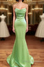 Mermaid Sage Green Spandex Dress Cowl Neck