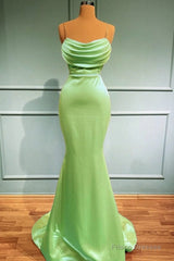 Mermaid Sage Green Spandex Dresses Cowl Neck