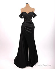 Mermaid Satin Split Dress With Lace Corset