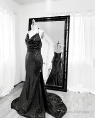 Mermaid Sequins Bridesmaid Dresses Cowl Neck