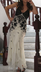 Mermaid Spaghetti Strap Chiffon Applique Long Prom Dresses Temperament Party Dresses