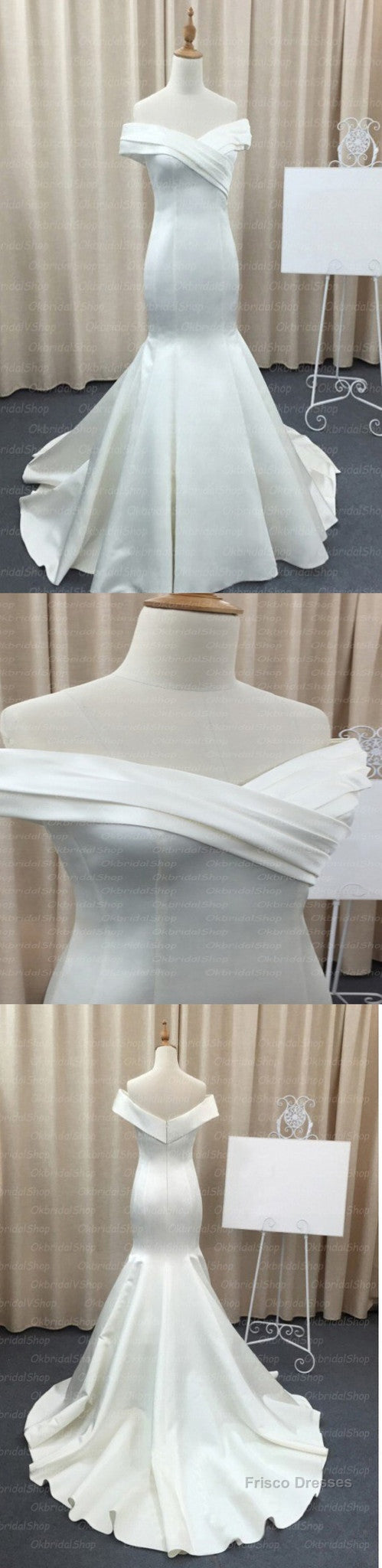 Mermaid Stain Ivory Simple Charming Elegant Cheap Wedding Dresses Bridal Gown, Secondary image