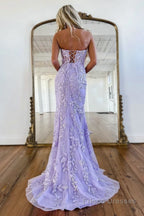 Mermaid Strapless Lace Prom Dress With Appliques