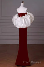 Mermaid Strapless Red Formal Prom Dress Long Party Dress