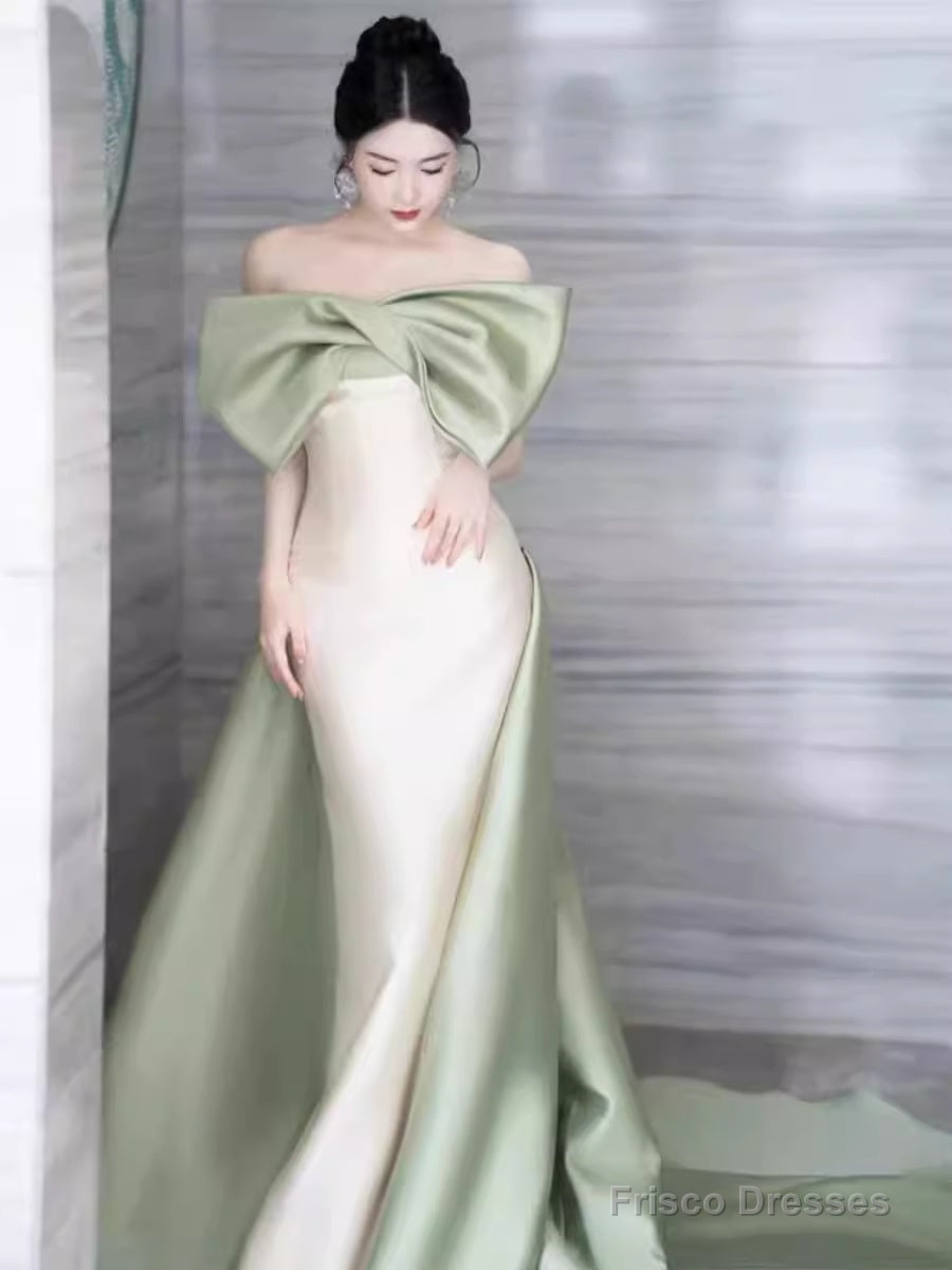 Mermaid Strapless Satin Party Dress Long Prom Dress