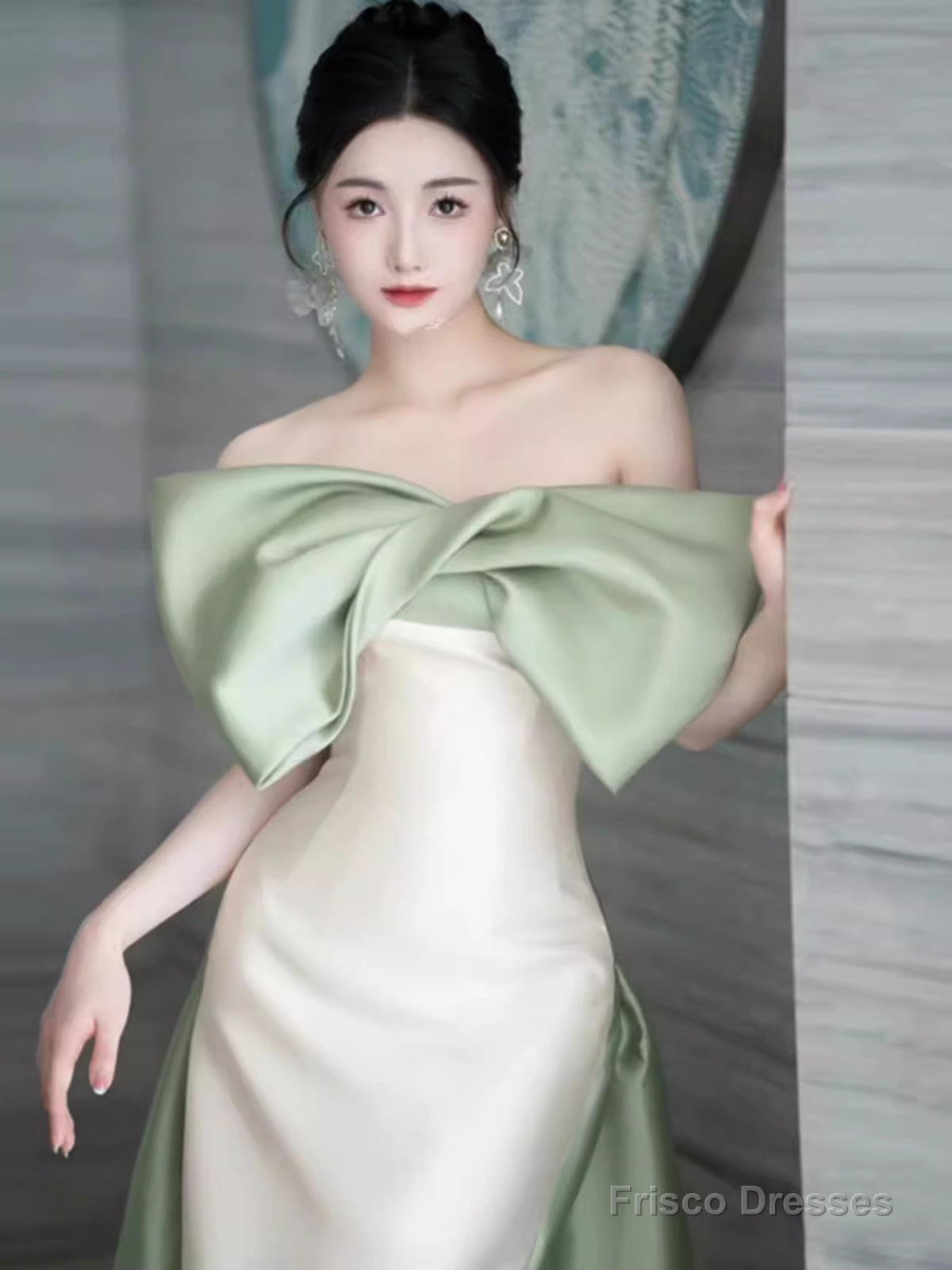 Mermaid Strapless Satin Party Dress Long Prom Dress