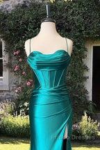 Mermaid Sweetheart Corset Back Satin Dress