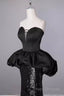 Mermaid Sweetheart Long Black Sequin Formal Prom Dress