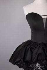 Mermaid Sweetheart Long Black Sequin Prom Dresses
