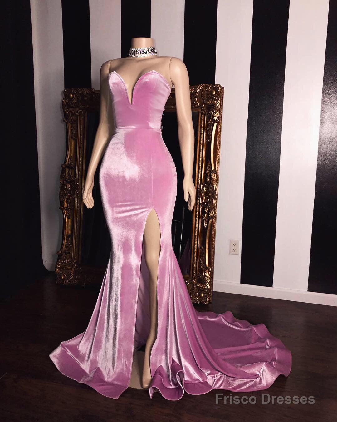 Mermaid Sweetheart Spaghetti Strap Court Front Slit Ruffle Hem Prom Dress Secondary image