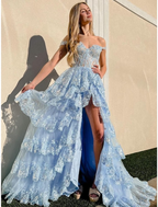 Mermaid / Trumpet Prom Dresses Corsets Dress Formal Court Train Sleeveless Off Shoulder Tulle With Sequin Slit