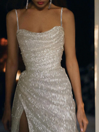 Mermaid Prom Dresses Glittering Dress Wedding Party Floor Length Sleeveless Scoop Neck Evening Gown