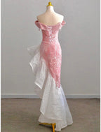 Mermaid / Trumpet Prom Dresses Party Dress Evening Party Floor Length Sleeveless Off Shoulder Tulle With Pearls Sequin